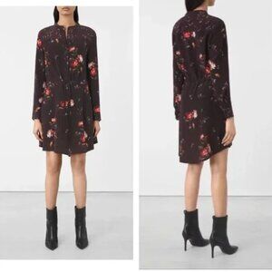 All Saints long sleeve button up dress